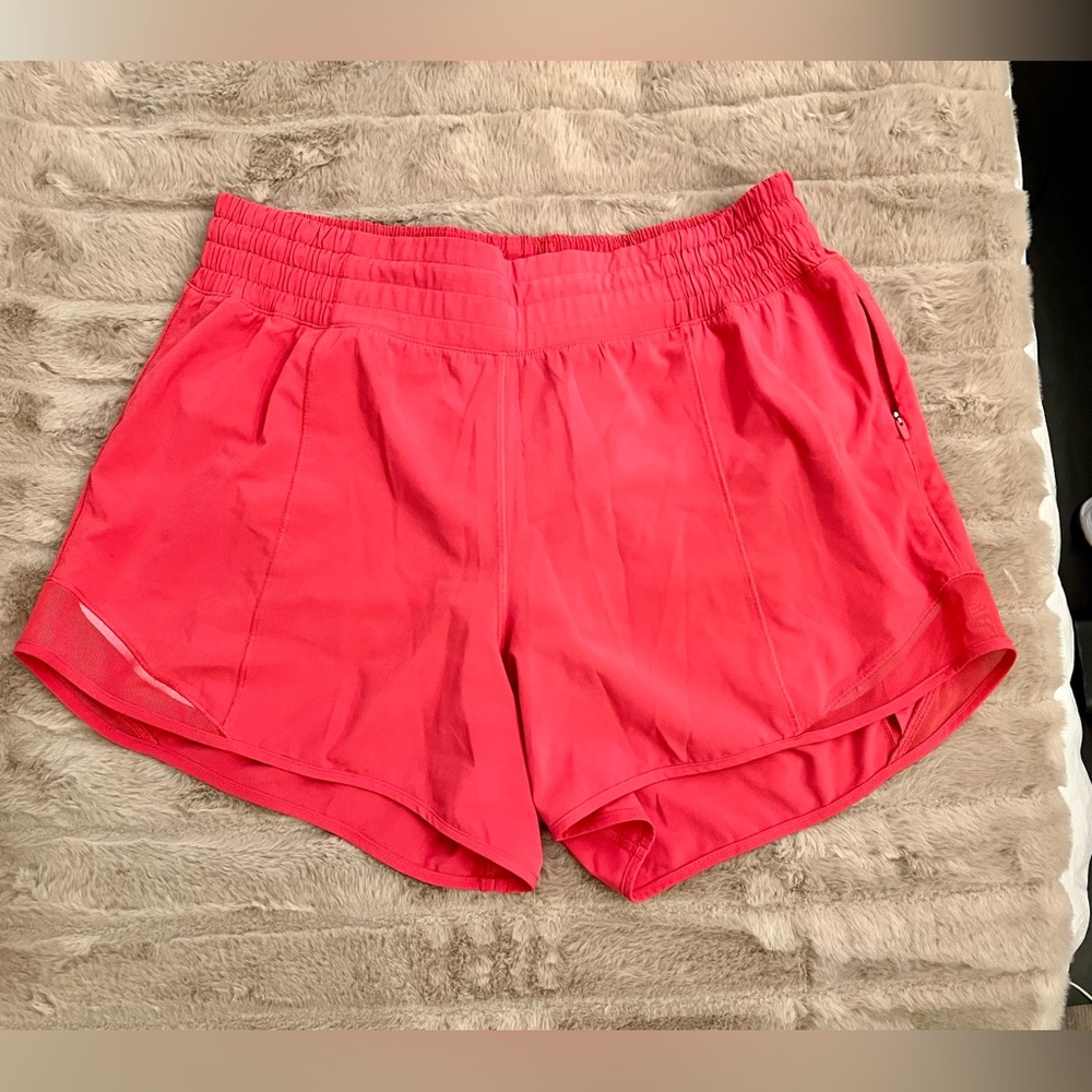 Pink Lululemon Hotty Hot High Rise, 4” Shorts